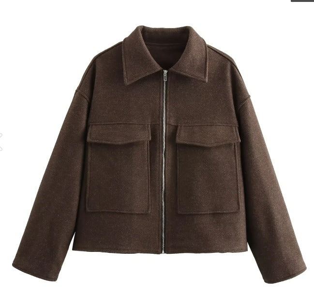 Manteau à col polo rétro pour femmes