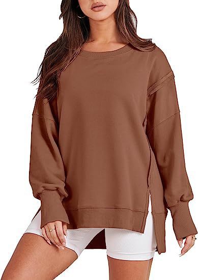 Sweat ample uni femme, tendance automne/hiver.