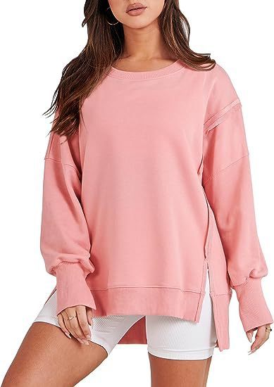 Sweat ample uni femme, tendance automne/hiver.